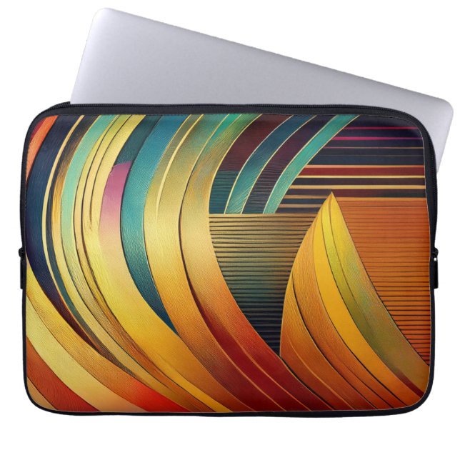 Rainbow Wave Laptop Sleeve (Front)