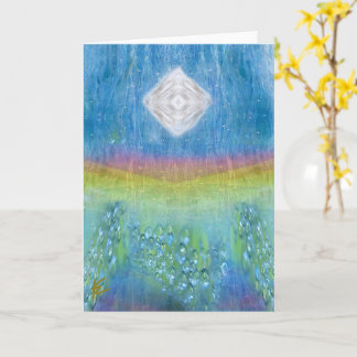 Rainbow Wave Shining Orb Sparkle Light Chakra Card