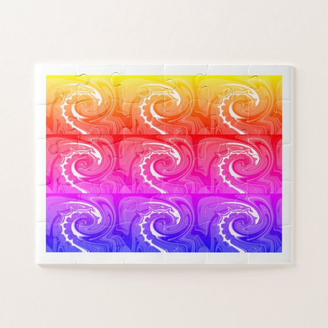 Rainbow waves art jigsaw puzzle (Horizontal)