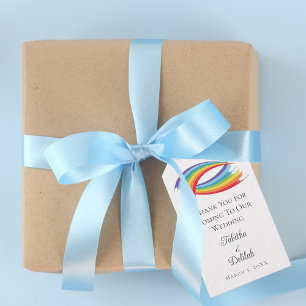 Rainbow Waves Beautiful LGBT Wedding Gift Tags