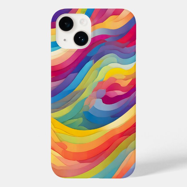 Rainbow Waves Case-Mate iPhone Case (Back)