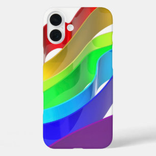 Rainbow waves iPhone 16 plus case