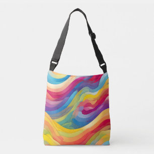 Rainbow Waves Crossbody Bag