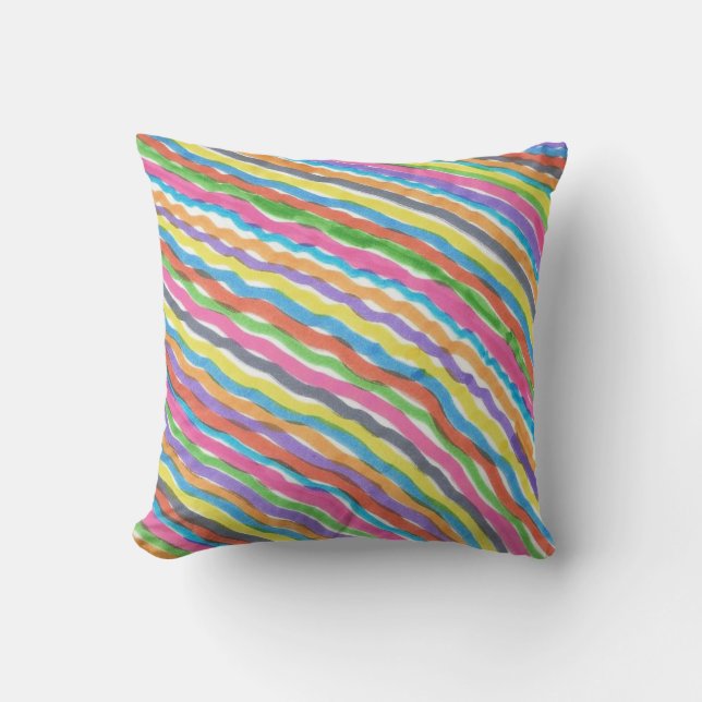 Rainbow Waves Cushion (Front)