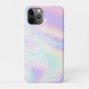 *~* Rainbow Waves Holographic Iridescent Mandala iPhone 11 Pro Case