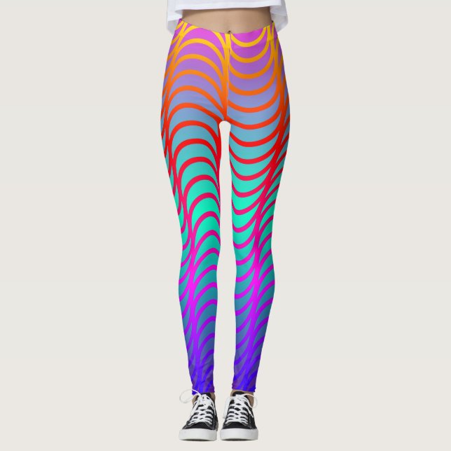 Rainbow Waves Leggings (Front)