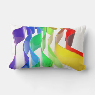 Rainbow waves lumbar cushion