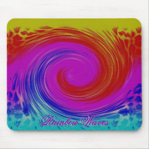 Rainbow Waves Mouse Pad
