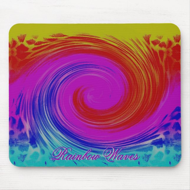 Rainbow Waves Mouse Pad (Front)