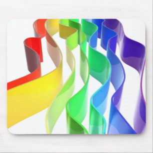 Rainbow waves mouse pad