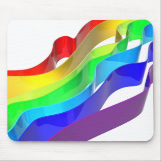 Rainbow waves mouse pad