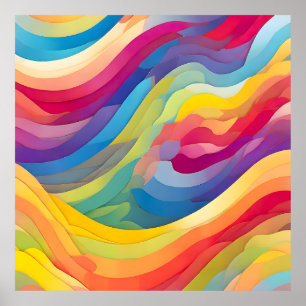 Rainbow Waves Poster