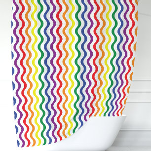 Rainbow Waves Shower Curtain