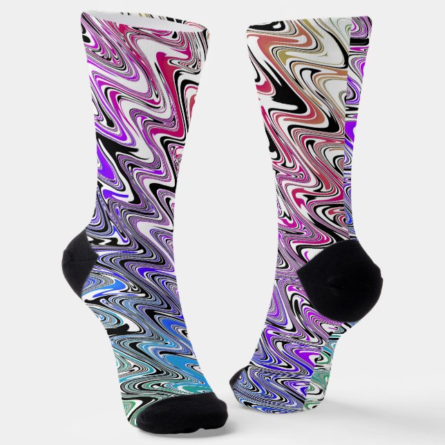 Rainbow Waves Socks (Angled)