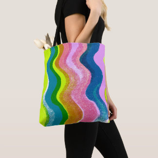 Rainbow Waves Tote Bag