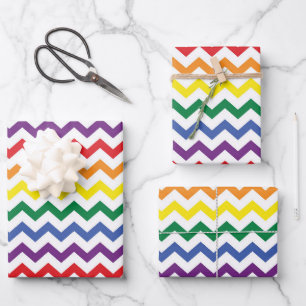 Rainbow Wavy Lines  Wrapping Paper Sheet