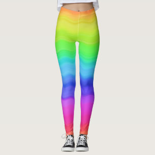 Rainbow Wavy Wave Gradual Pastel Colour Leggings