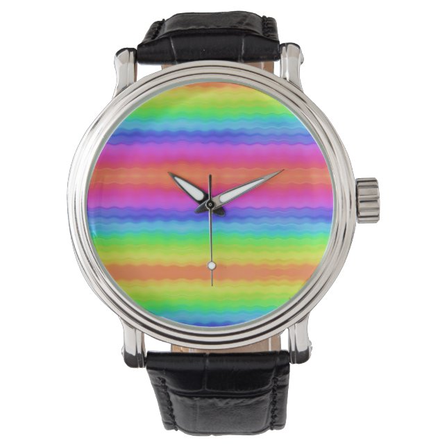 Rainbow Wavy Wave Gradual Pastel Colour Watch (Front)