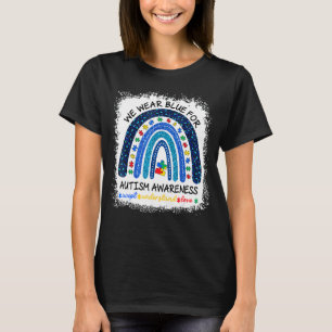 Rainbow We Wear Blue For Autism Accept Understand  T-Shirt