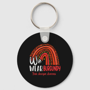 Rainbow We Wear Brain Aneurysm Awareness Key Ring
