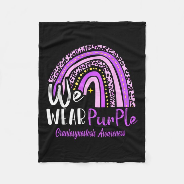 Rainbow We Wear Craniosynostosis Awareness  Fleece Blanket (Front)