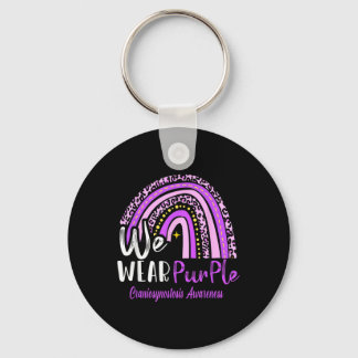 Rainbow We Wear Craniosynostosis Awareness  Key Ring