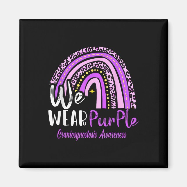 Rainbow We Wear Craniosynostosis Awareness  Magnet (Front)