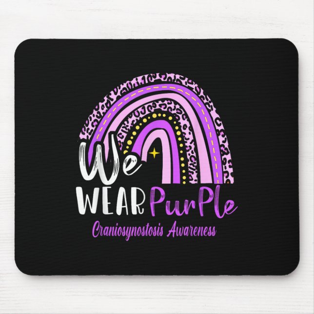 Rainbow We Wear Craniosynostosis Awareness  Mouse Pad (Front)