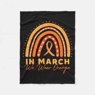 Rainbow We Wear Orange Multiple Sclerosis Awarenes Fleece Blanket