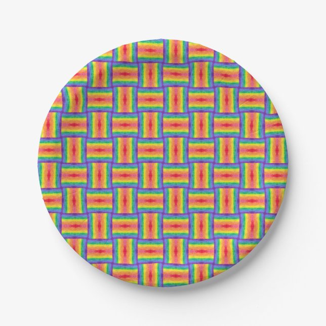 Rainbow Weave Paper Plates (Front)