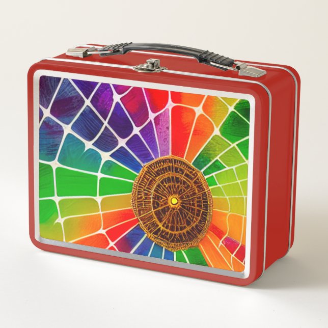 Rainbow Web Metal Lunch Box (Front)