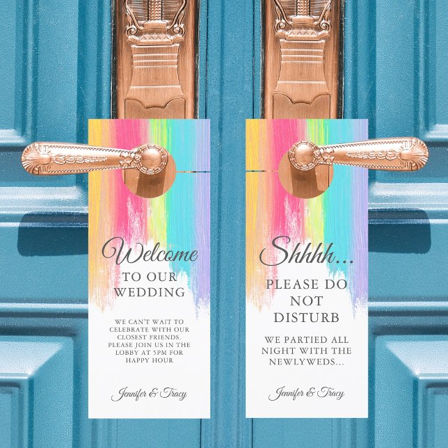Rainbow Wedding Do Not Disturb Hotel & Welcome Door Hanger (Creator Uploaded)