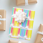 Rainbow Wedding Elegant Personalised Wrapping Paper Sheet<br><div class="desc">Beautiful monogrammed rainbow watercolor wedding wrapping paper sheets with pretty,  artistic paint strokes full of bright colour. Customise with the  LGBT couple's name in elegant cursive script.</div>