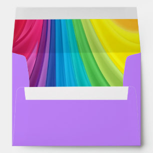 Rainbow Wedding Invitation Envelope Inside Print