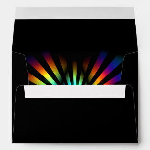 Rainbow Wedding Invitation Envelope Inside Print