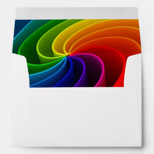 Rainbow Wedding Invitation Envelope Inside Print