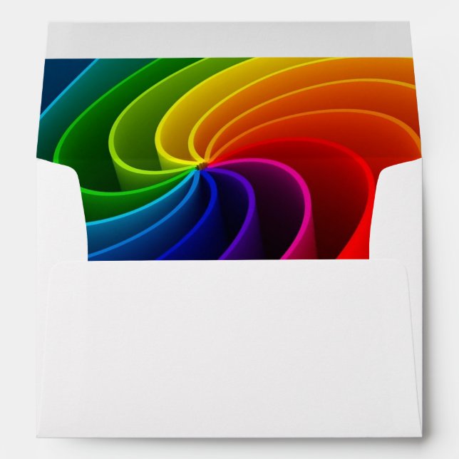 Rainbow Wedding Invitation Envelope Inside Print (Back (Bottom))