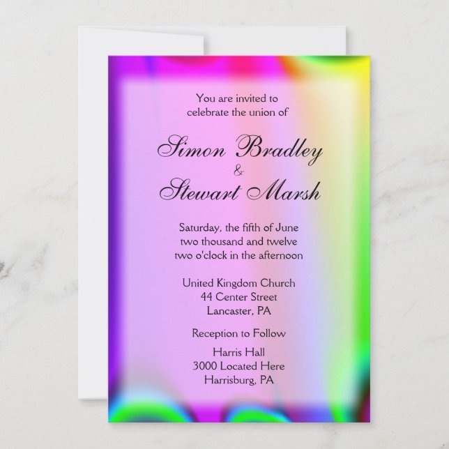 Rainbow Wedding Invitations (Front)