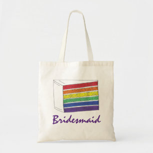 Rainbow Wedding Layer Cake Bridesmaid LGBT Pride Tote Bag