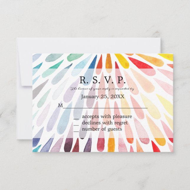 Rainbow Wedding Response Cards (Front)