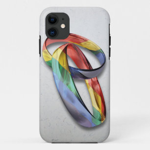Rainbow Wedding Rings for Marriage Equality iPhone 11 Case