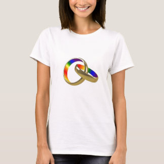 Rainbow wedding rings womens t-shirt