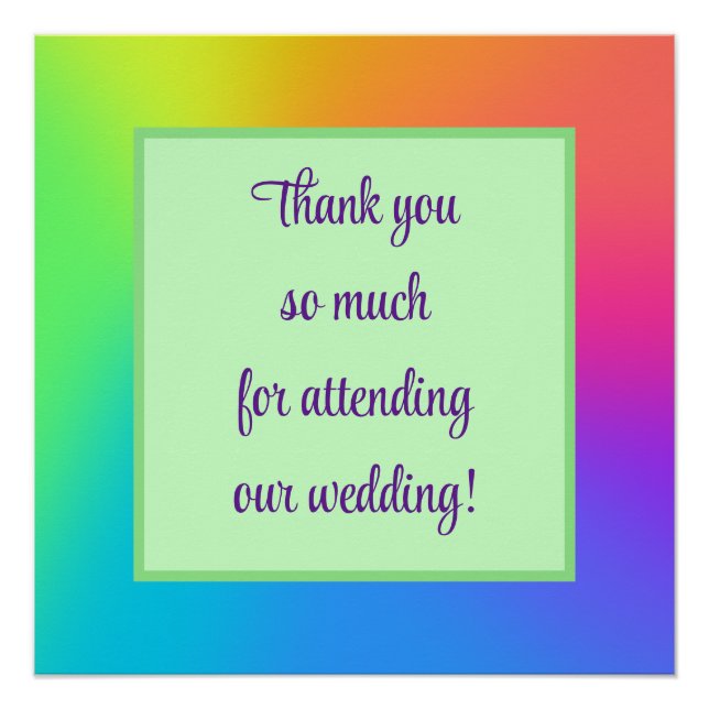 Rainbow Wedding Sign (Front)