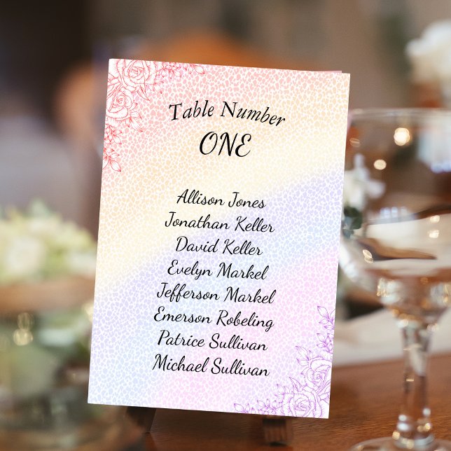 Rainbow Wedding Table Card (Creator Uploaded)