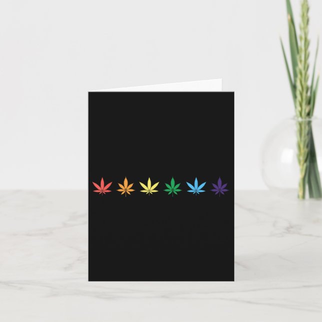 Rainbow Weed Lgbt Pride Ally  Card (Front)