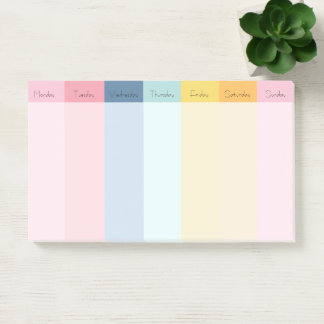 Rainbow Weekly Calendar Notes