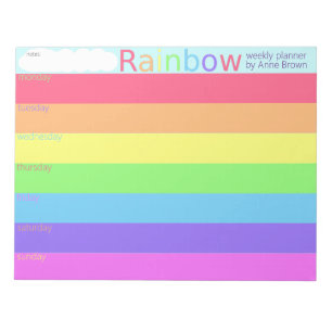 Rainbow Weekly Planner To Do List Notepad