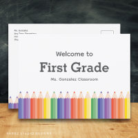 Rainbow Welcome Back to School Postcard