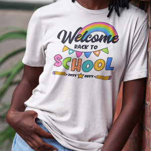 Rainbow Welcome Back to School With Year Tri-Blend Shirt