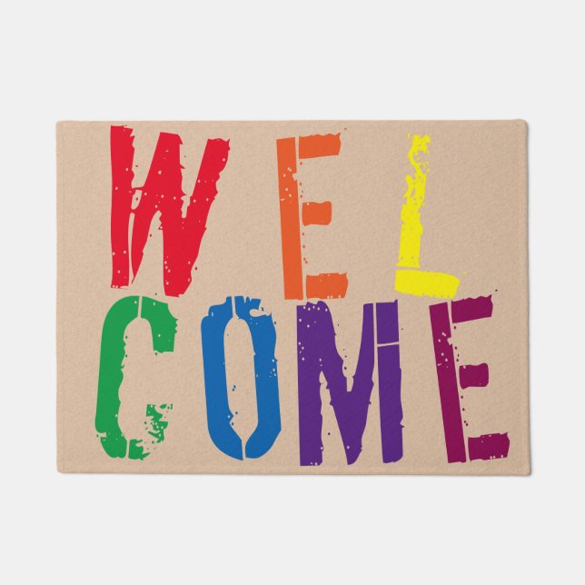 Rainbow Welcome Doormat (Front)